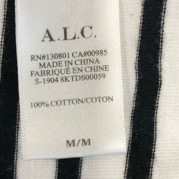 ALC Black and white stripedpuff sleeve mini dress - Picture 6 of 11